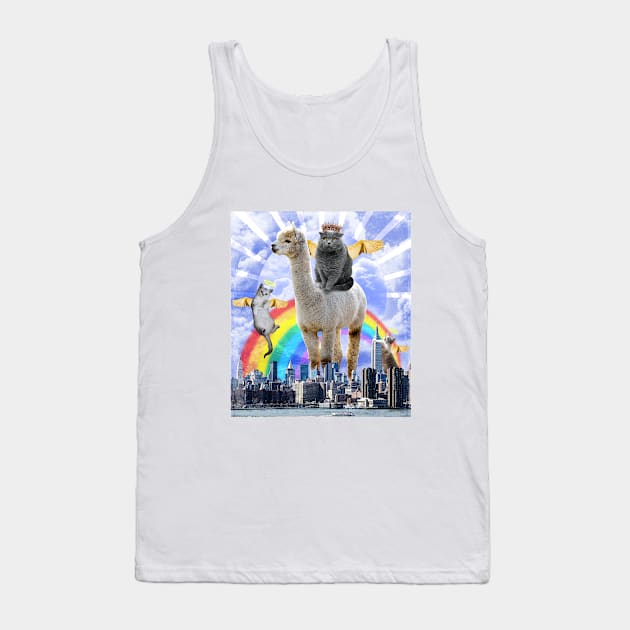 Angel Cats Surreal Collage Tank Top by Hmus